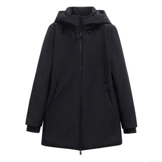 Women's Fashion Padded Parka Jacket Windproof Hooded Puffer Coat With Dual Zipper Mid-length Solid Color Outerwear For Ladies Winter Spring Streetwear
