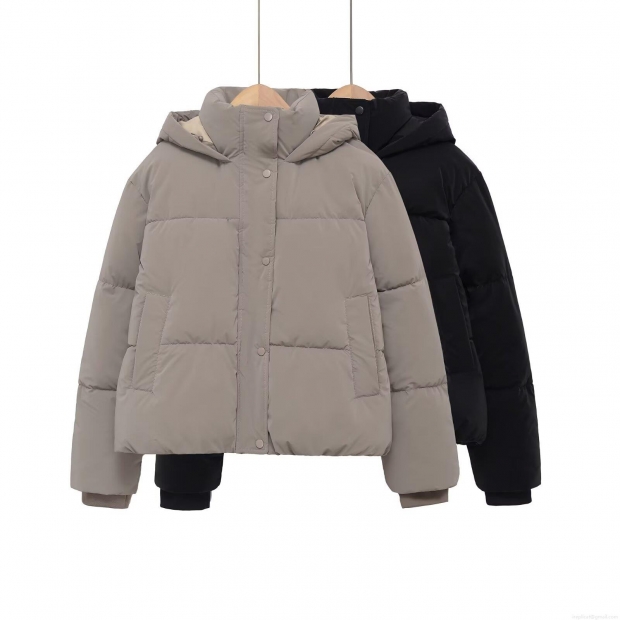 Women's Hooded Padded Jacket Warm Thick Windproof Puffer Outerwear Loose Fit Casual Winter Coat