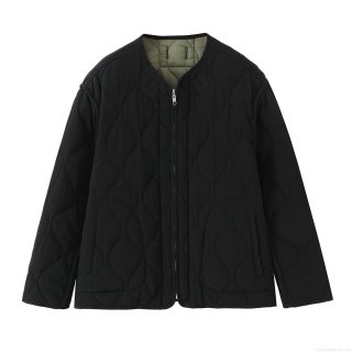 Women's Reversible Quilted Jacket Casual Round Neck Zipper Lightweight Puffer Coat Solid Color Onion Pattern Outerwear For Autumn Winter