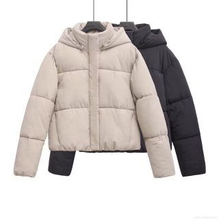 Women's Thickened Windproof Puffer Jacket Hooded Warm Short Cotton Padded Coat For Winter Outdoor Daily Casual Outerwear