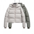 Women's Short Hooded Puffer Jacket Fashion Seamless Heat-sealed Windproof Warm Cotton Padded Coat French Elegant Style Casual Outdoor Winter Outerwear