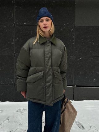 Women Winter Cotton Padded Jacket Loose Oversized Faux Leather Collar Puffer Coat Thicken Warm Streetwear Outdoor Casual Lady Outerwear